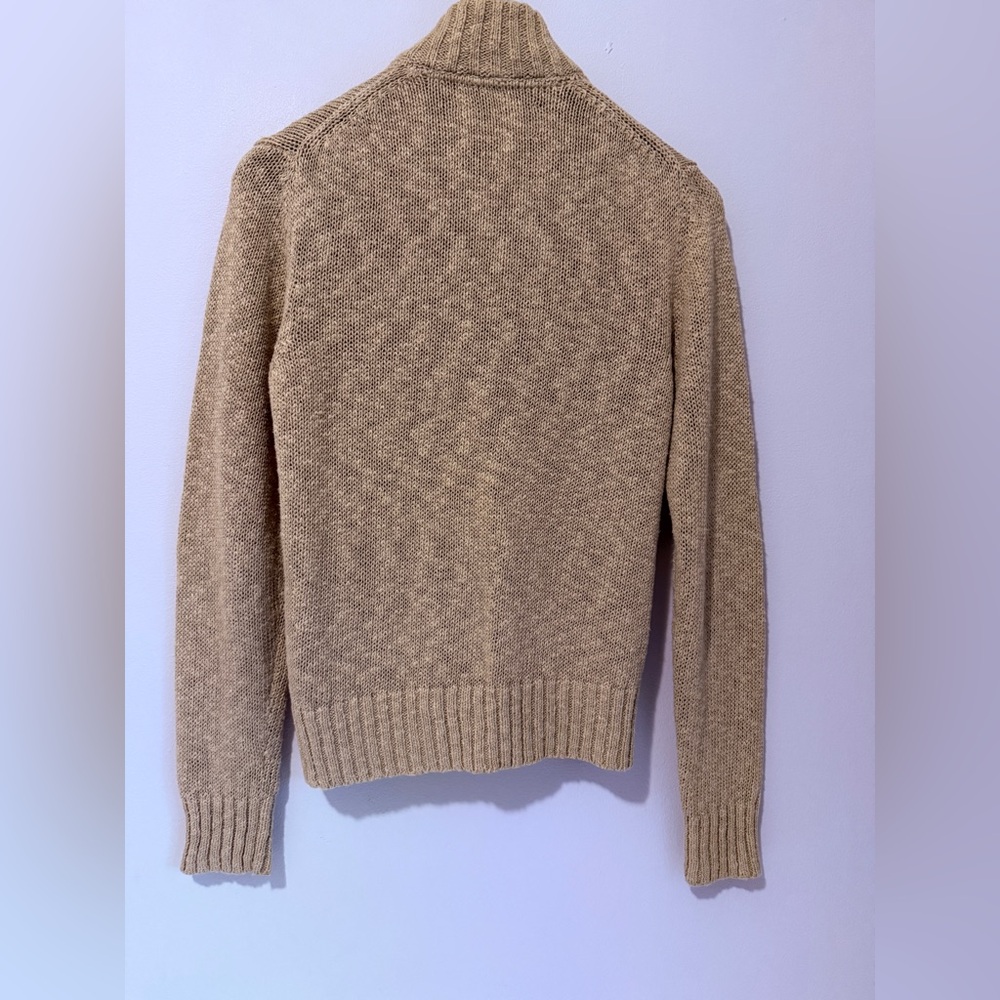 Lucky Brand Men’s Linen&cotton Blend Tan Zip Up Sweater With Front Pockets - Picture 3 of 9